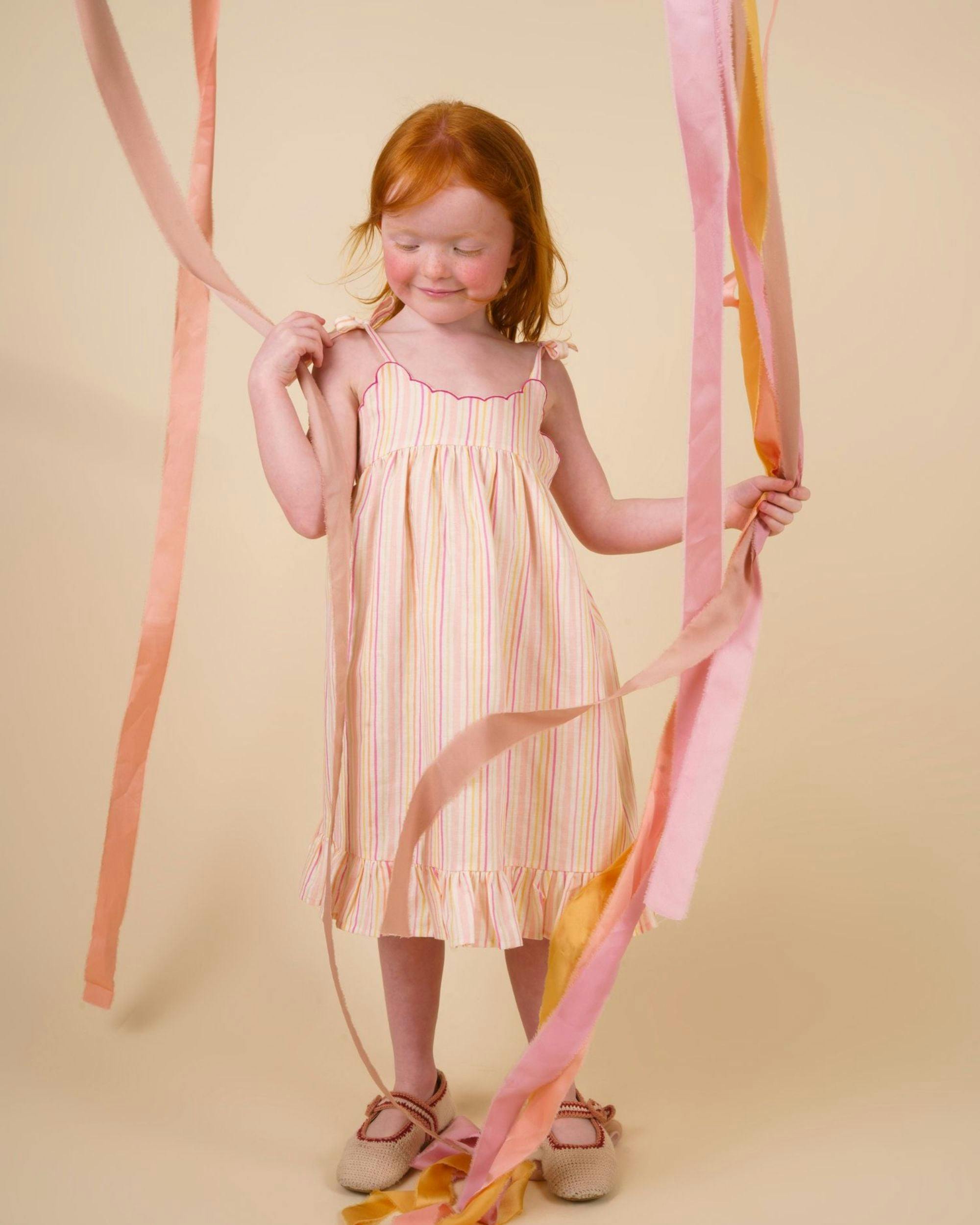 Alena dress - Pink Strips print