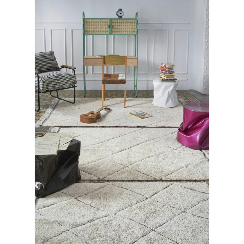 Bereber RugCycled Washable Rug. Natural