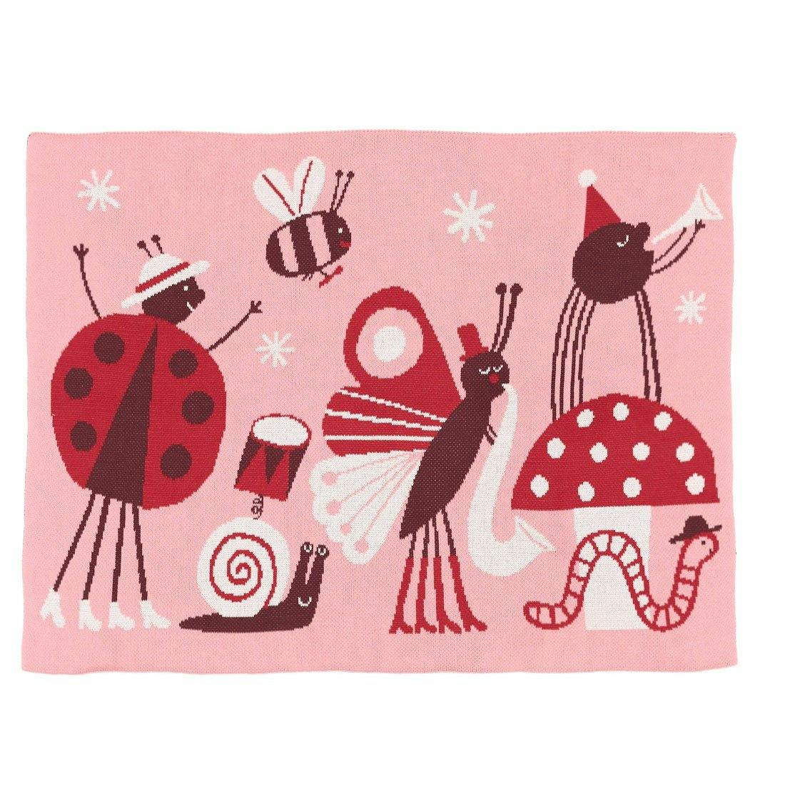 Bug Band Knit Mini Blanket