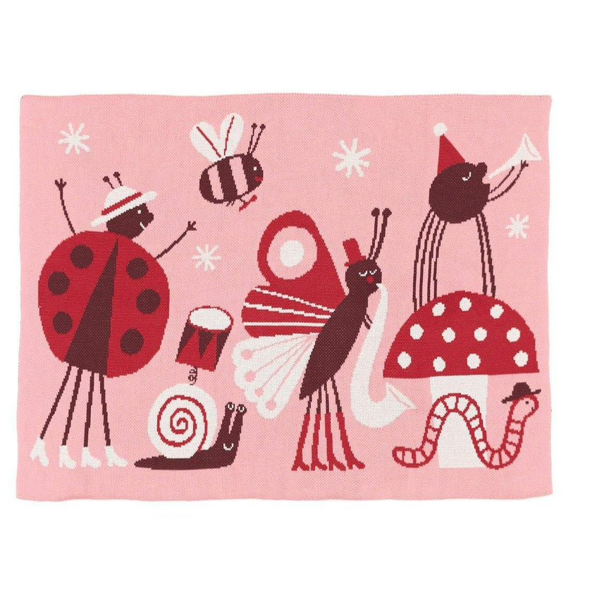 Bug Band Knit Mini Blanket