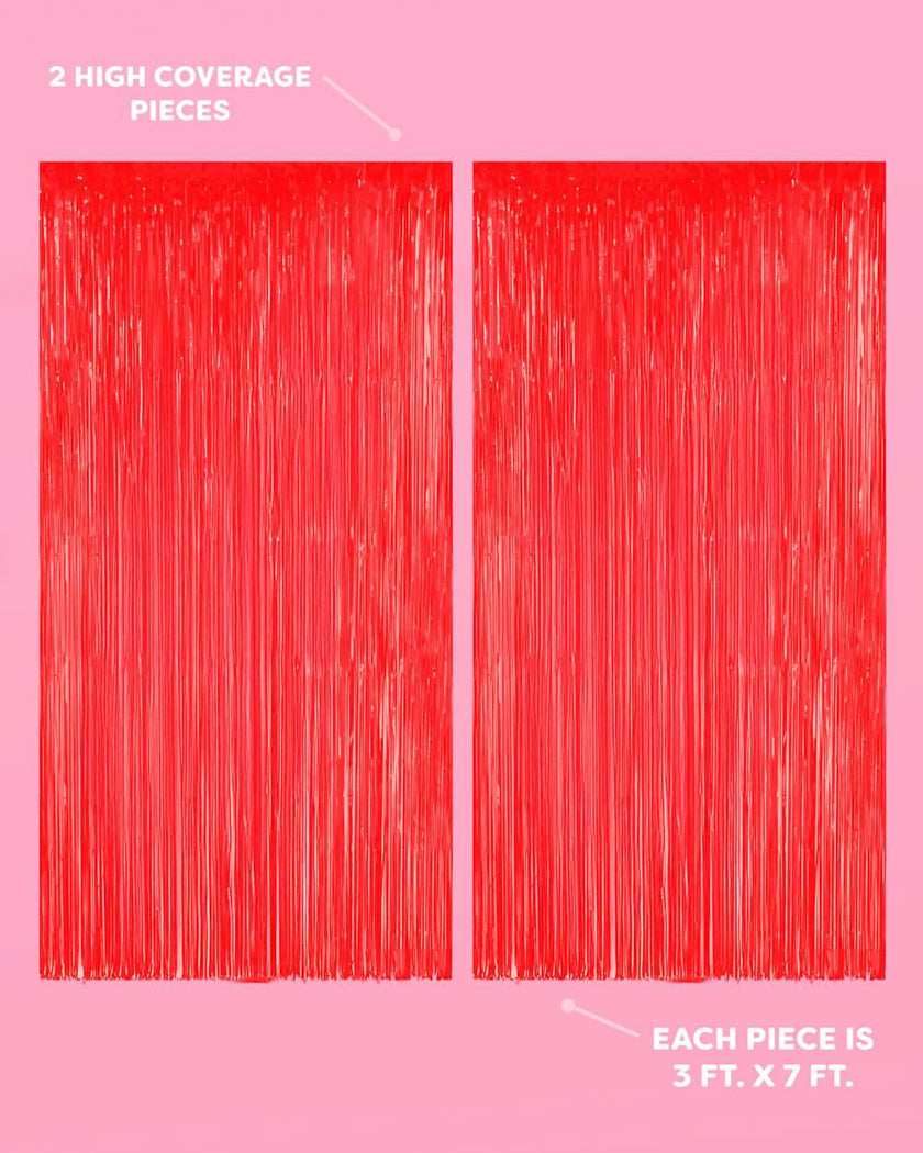 Cherry Red Curtain - set of 2 curtains