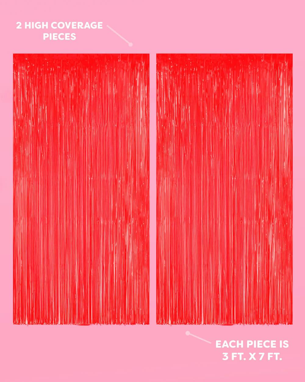 Cherry Red Curtain - set of 2 curtains