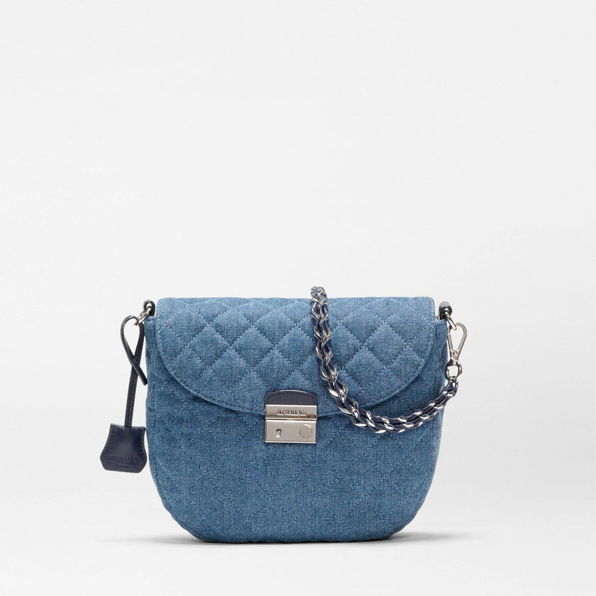 True Blue Denim Crosby Lock Saddle Crossbody