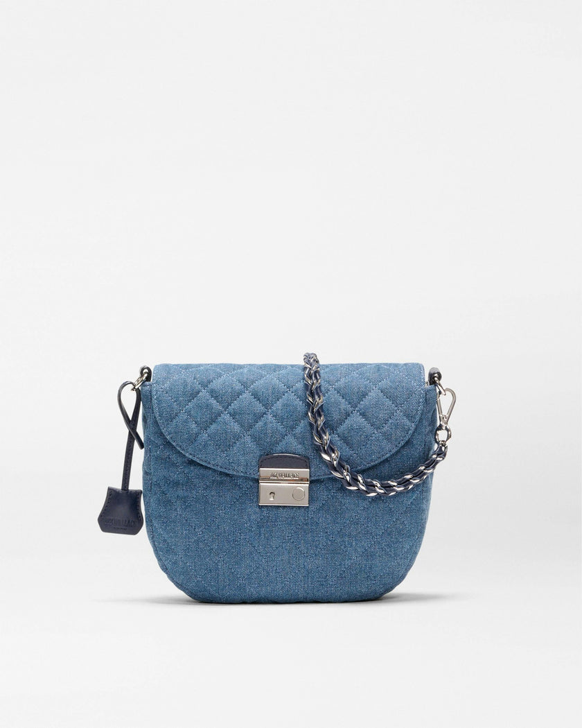 True Blue Denim Crosby Lock Saddle Crossbody
