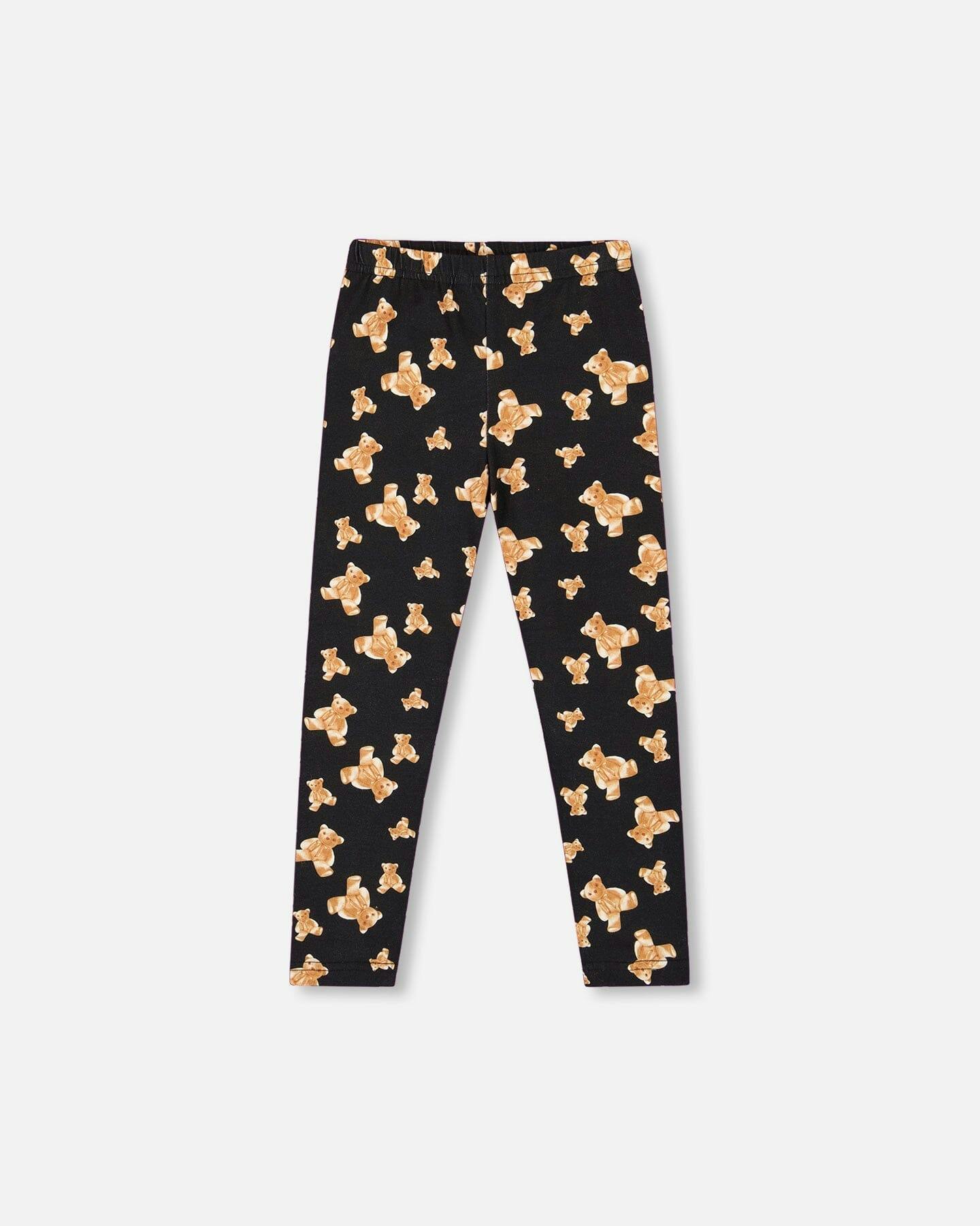 Jersey Leggings Black Teddy Print