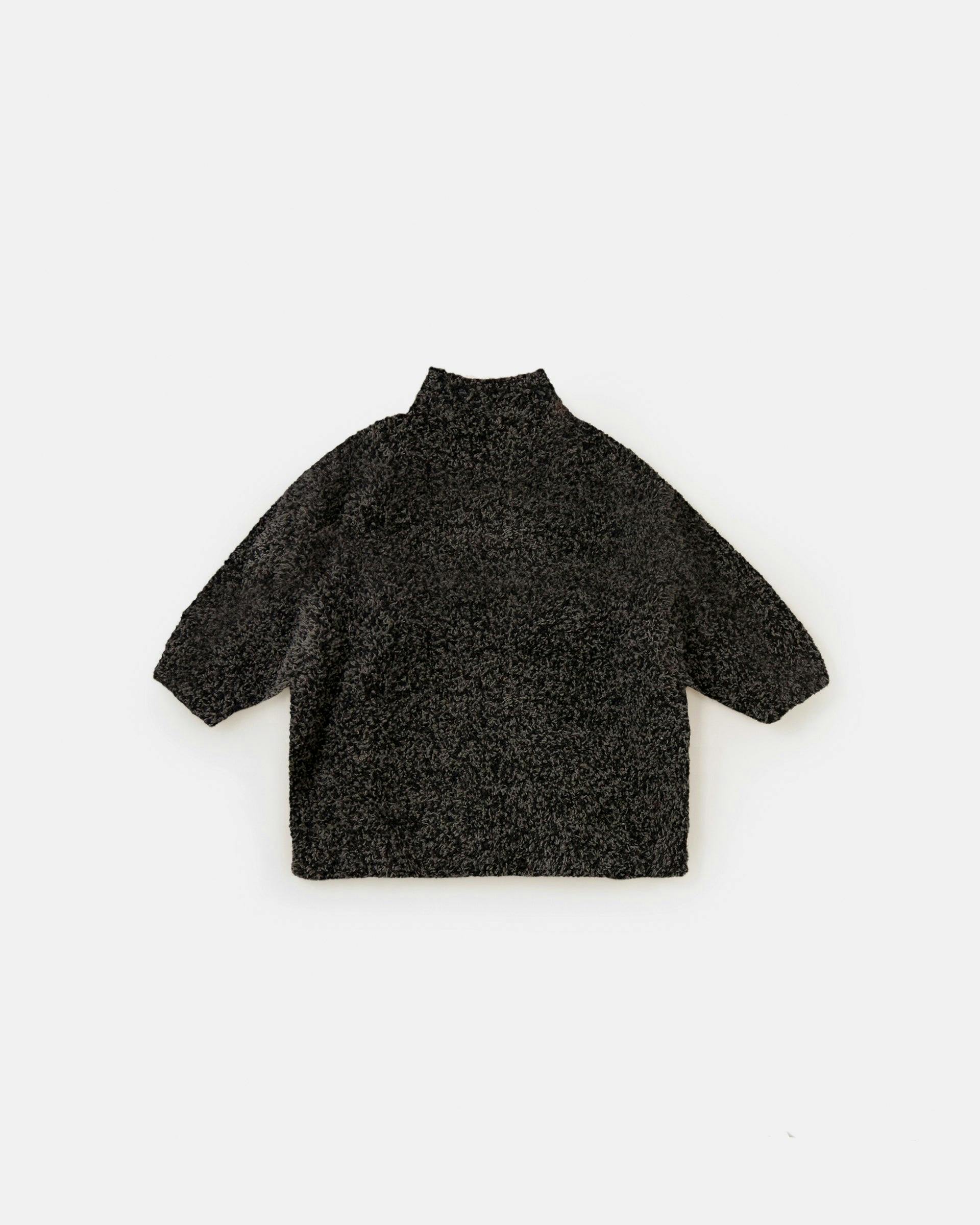 Boxy Mock Neck Sweater - Fuzzy