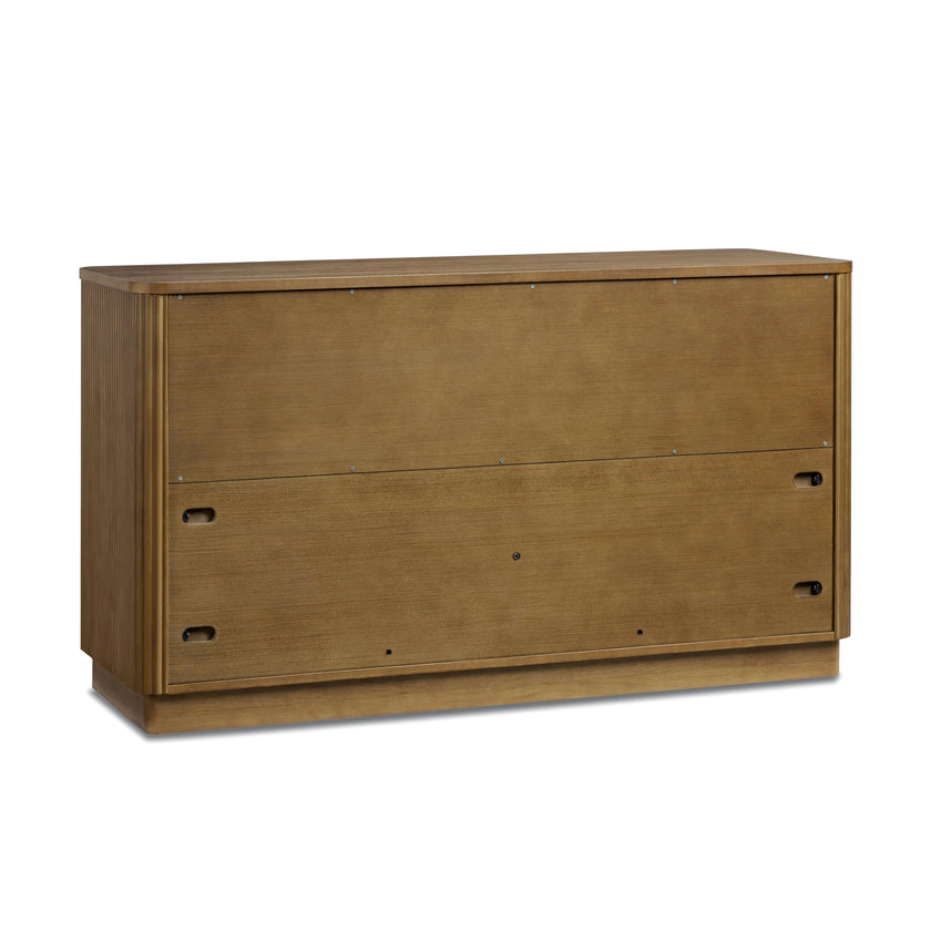 Potomac Push to Open Wooden 6 Drawer Dresser with Recessed Channel Accent Storage