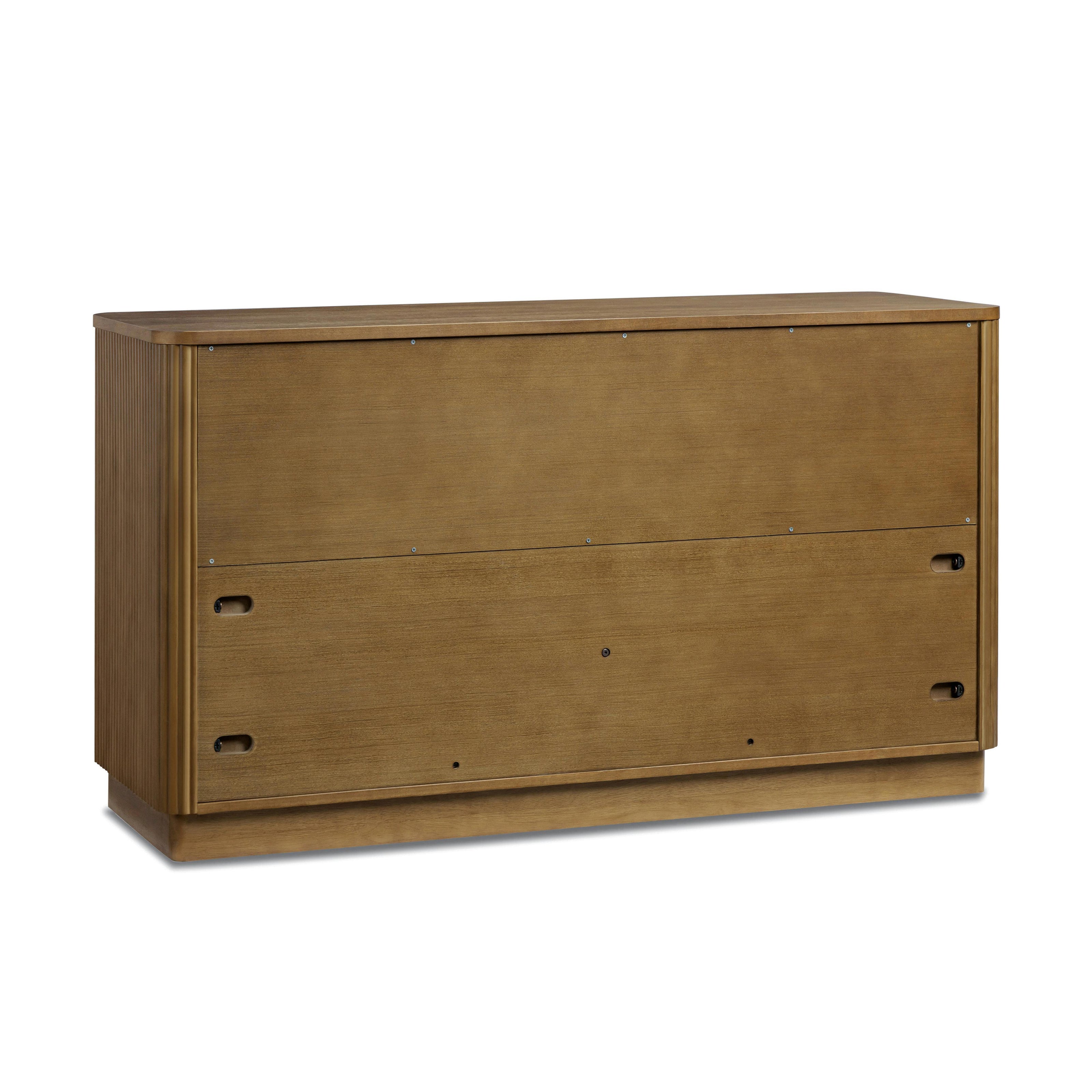 Potomac Push to Open Wooden 6 Drawer Dresser with Recessed Channel Accent Storage