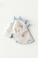 Beige Dinosaur Flap Cap
