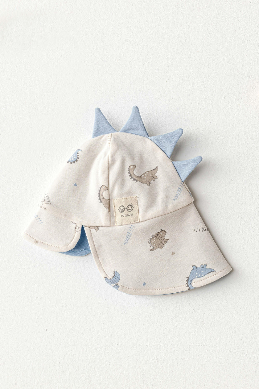 Beige Dinosaur Flap Cap