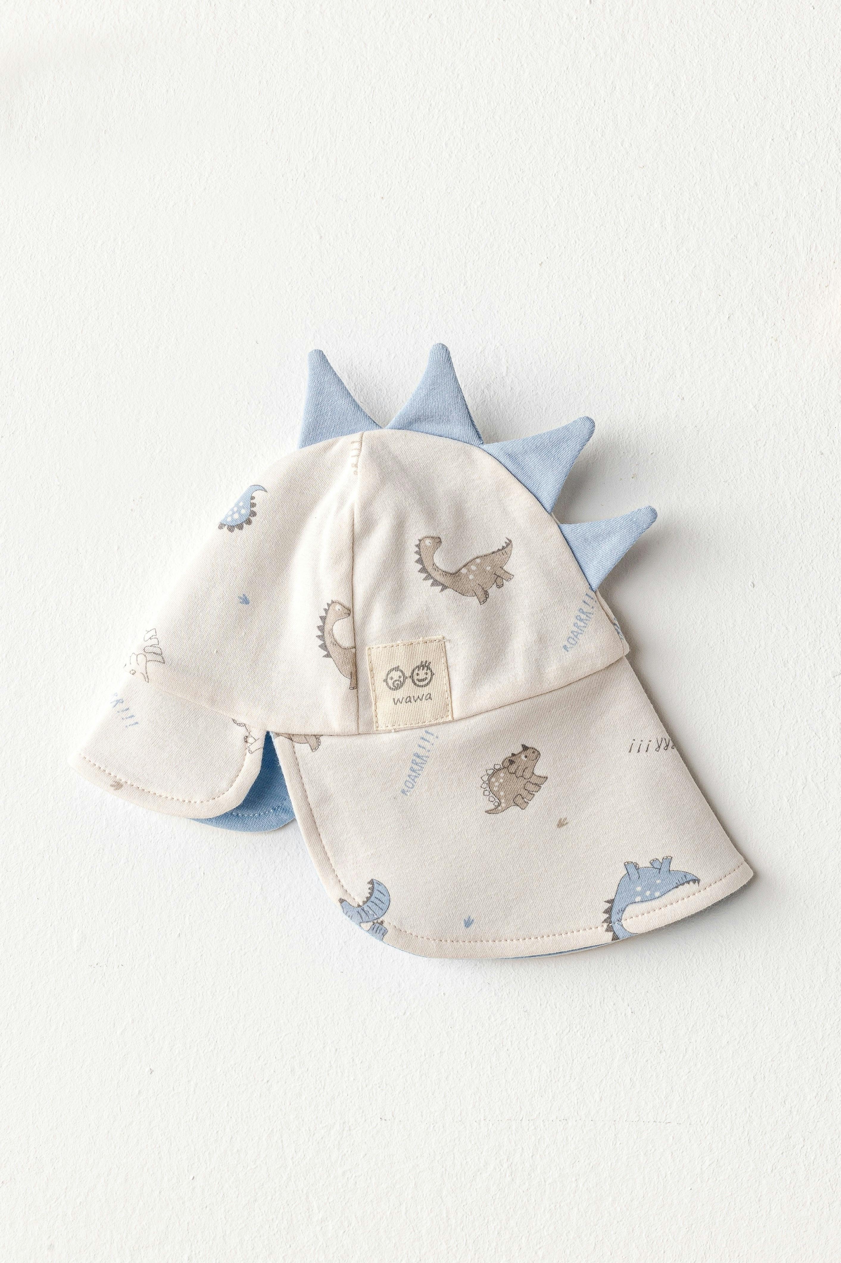 Beige Dinosaur Flap Cap