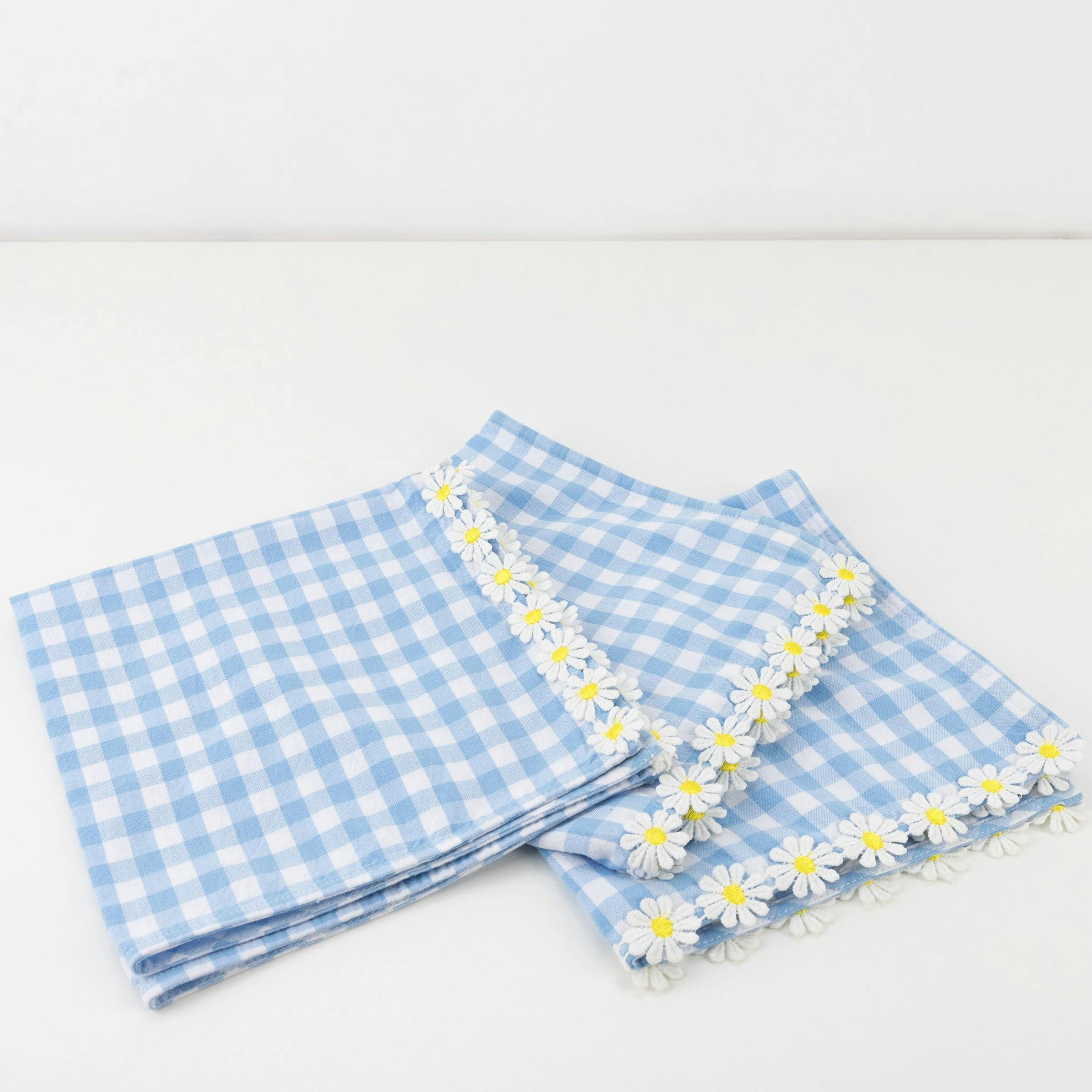 Daisy Gingham Cloth Napkins