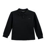 Black Long-Sleeve Polo Shirt
