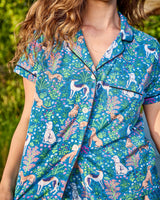 Must Love Dogs - Organic Pima Modal Knit Short PJ Set - Cerulean