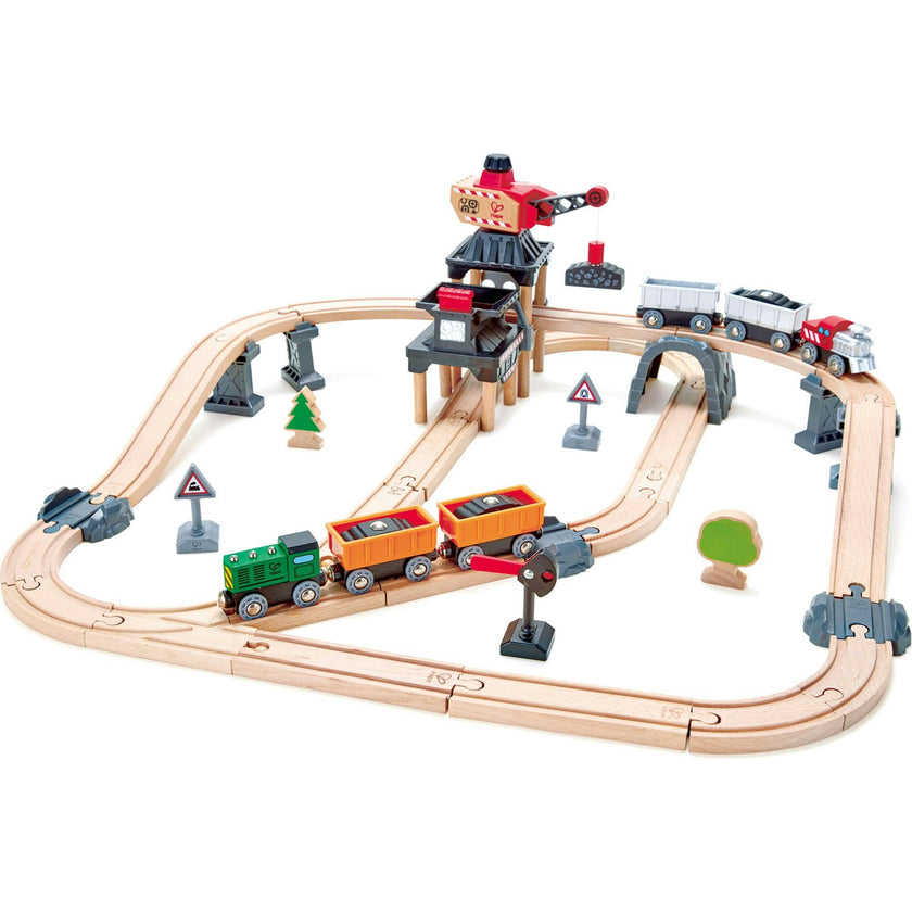 Hape: Mining Loader Set - 12pc Train Yard Playset