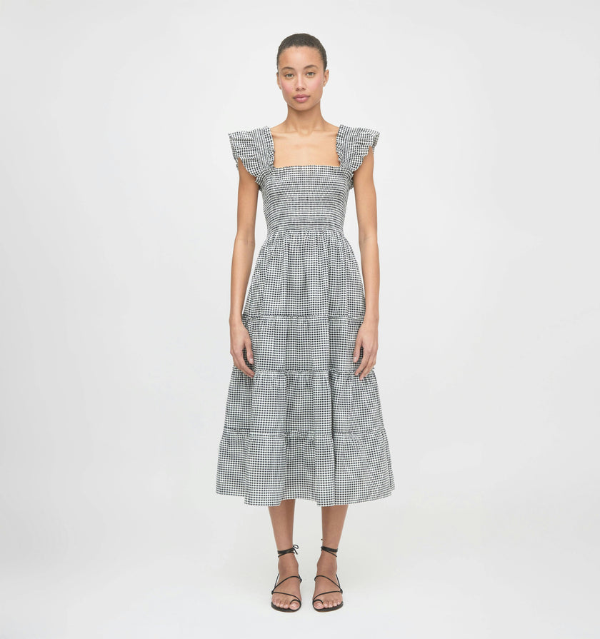 The Ellie Nap Dress - Black/Sand Gingham