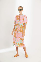 Bubble Linen Dress - Aquarela