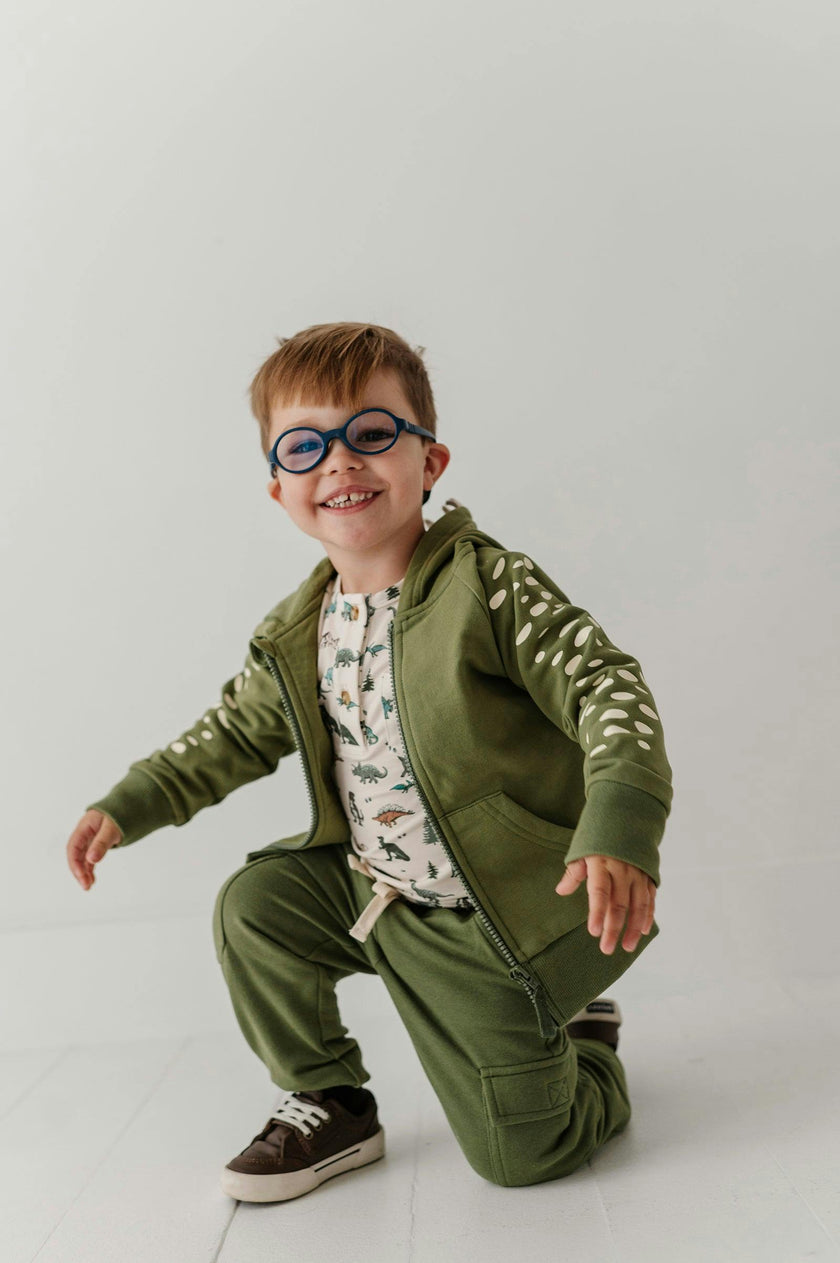 Boys Long Sleeve Henley Shirt in Chai