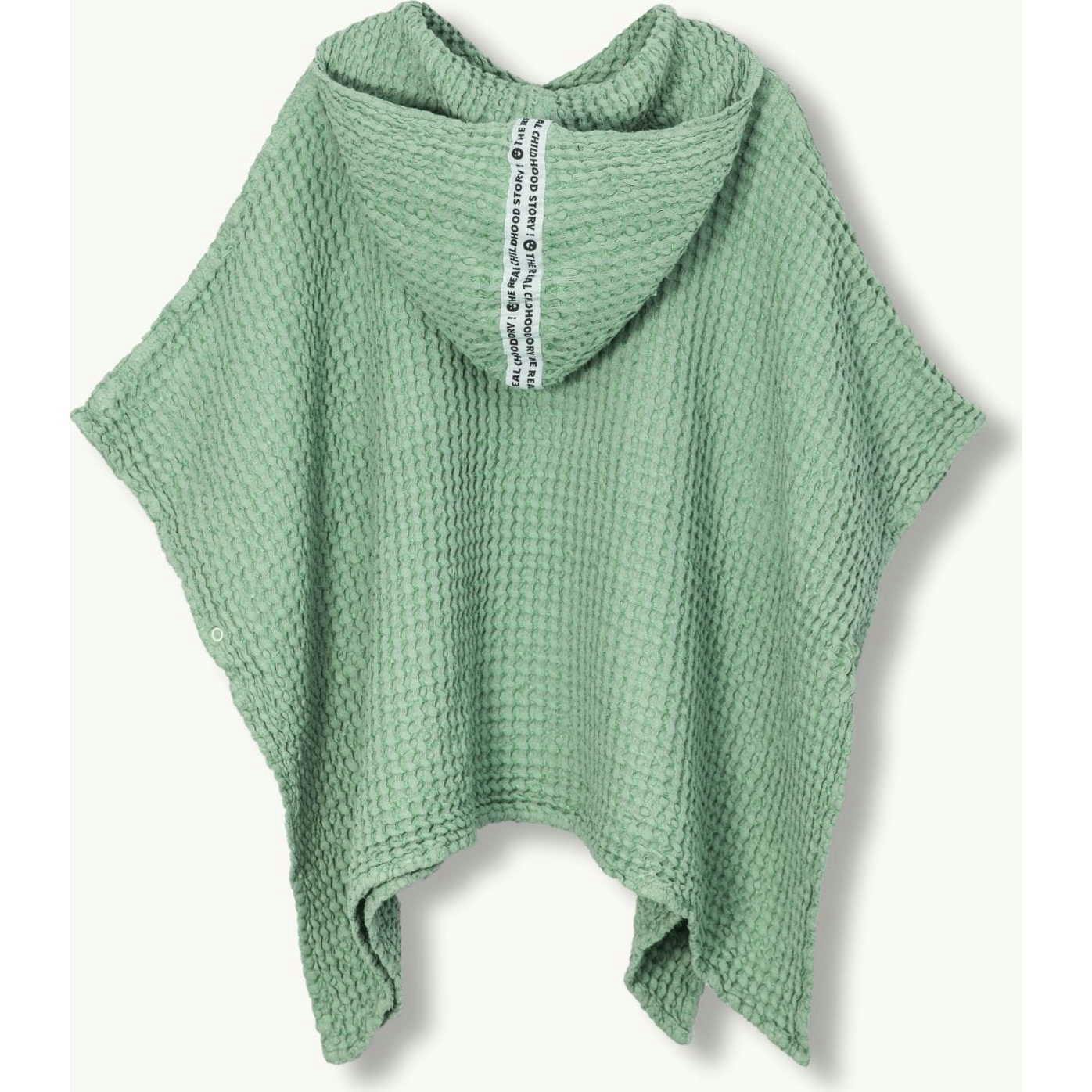 children's linen waffle poncho - sage