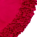 Red Calla Lily Flower Border Christmas Tree Skirt Wool - 60" Arcadia Home