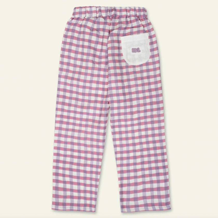 Linen Purple Gingham Pant