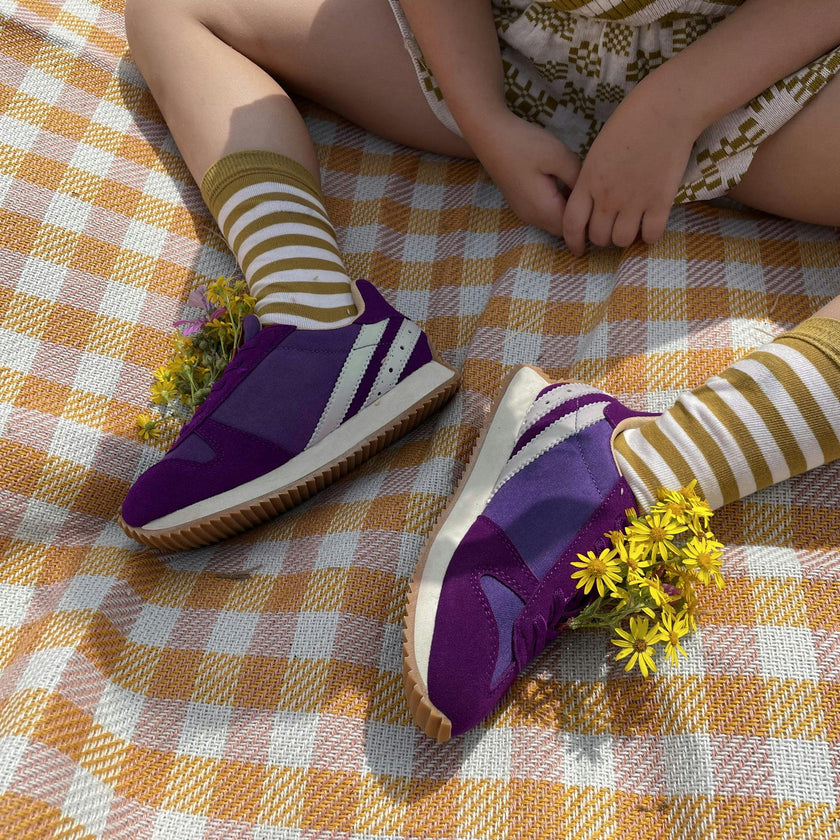 Keegan Kids Retro Runner Trainer - Violet Dream Textile & Suede