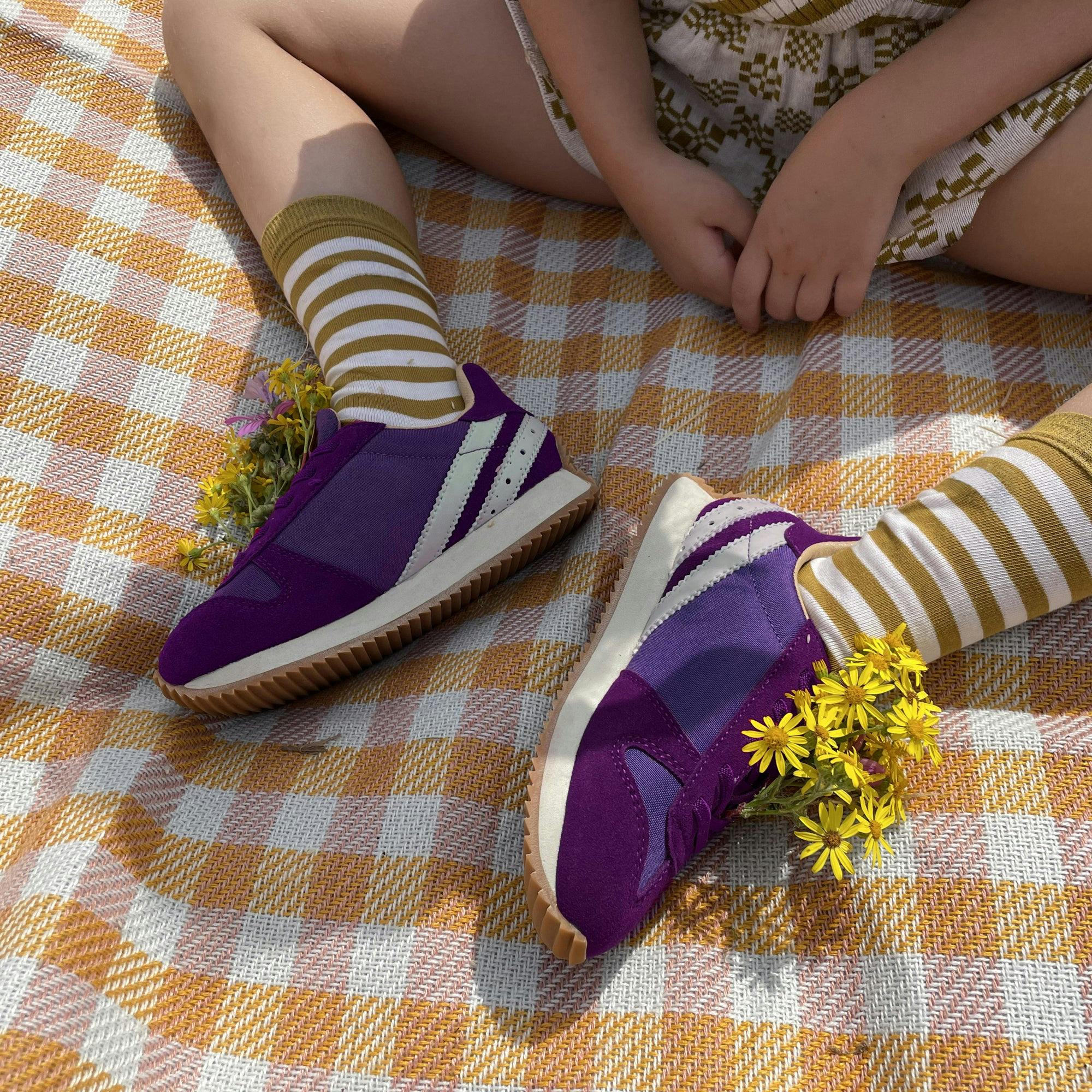 Keegan Kids Retro Runner Trainer - Violet Dream Textile & Suede