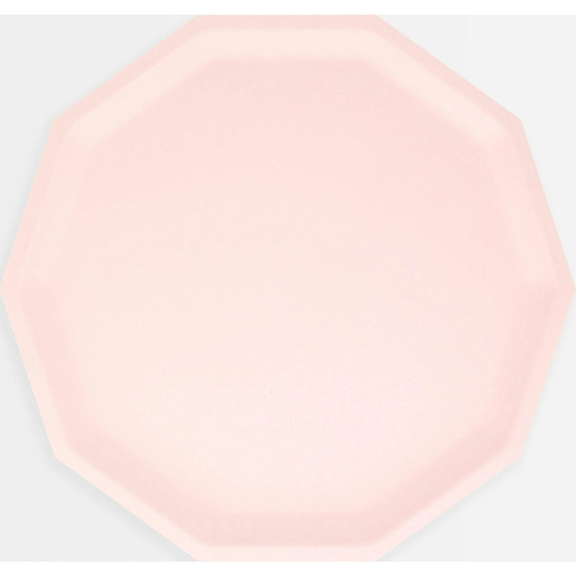 Pink Decagon Compostable Dinner Plates