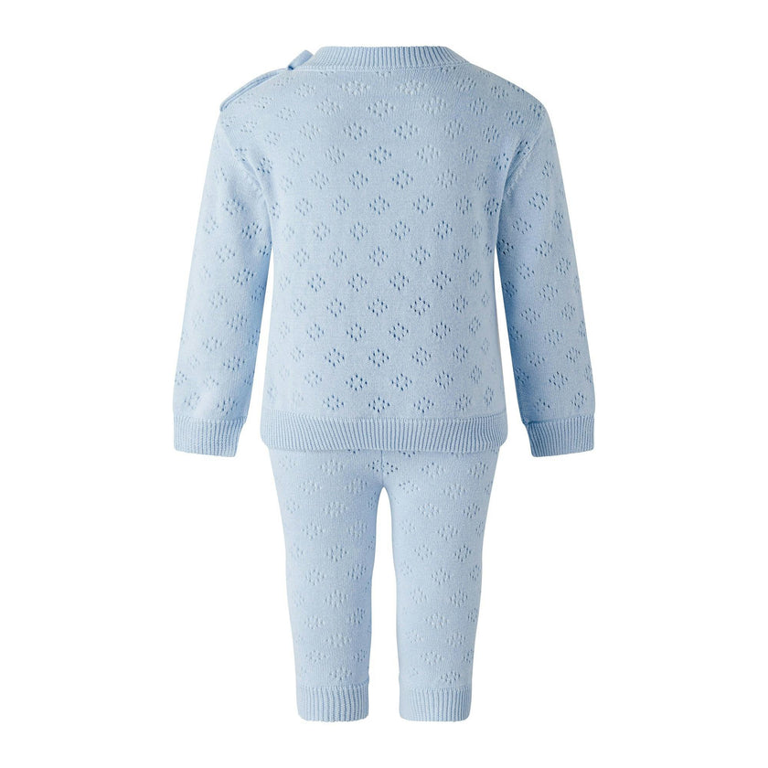 Blue Pointelle Sweater & Legging Set