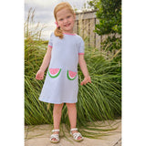 Applique Pocket T-Shirt Dress - Watermelon