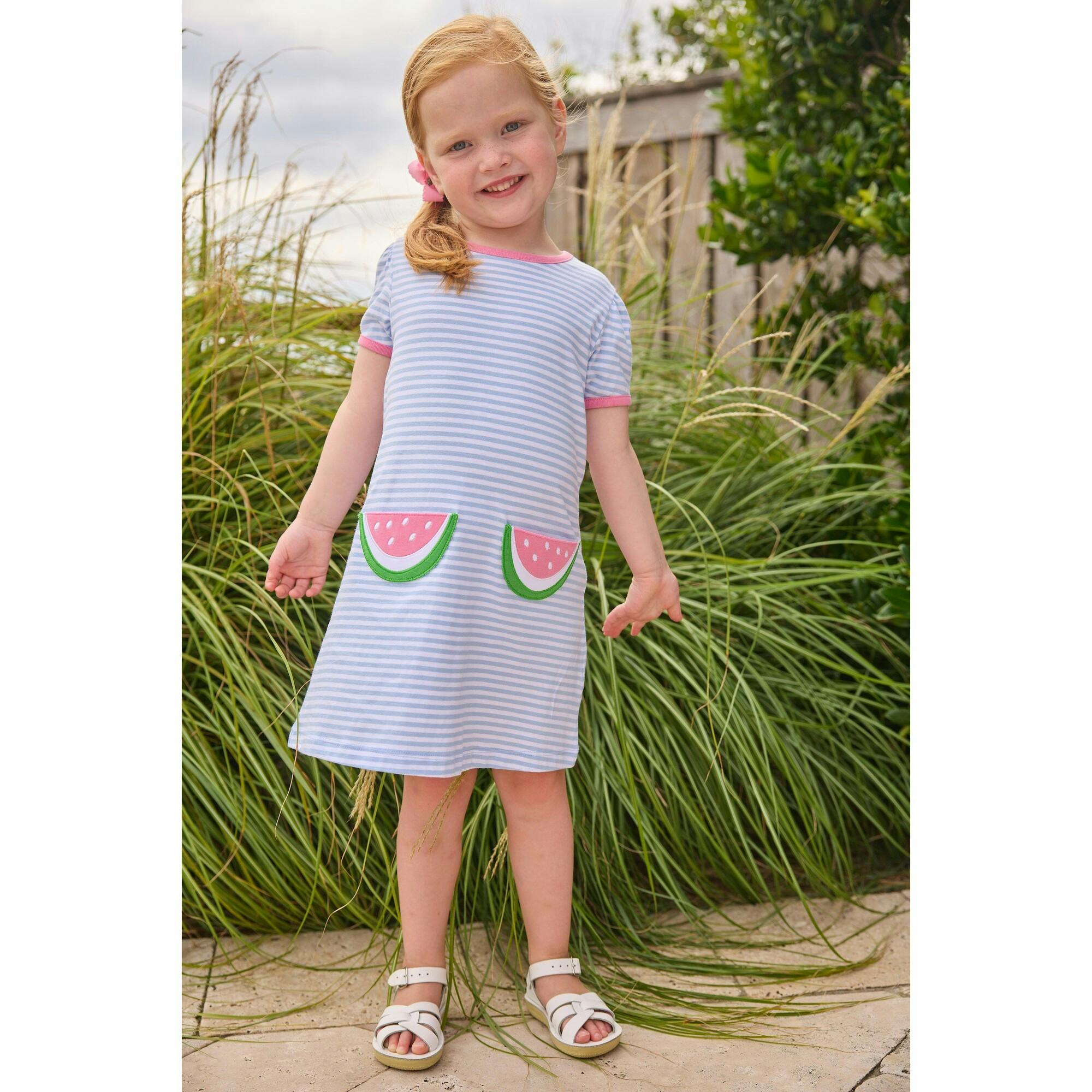 Applique Pocket T-Shirt Dress - Watermelon