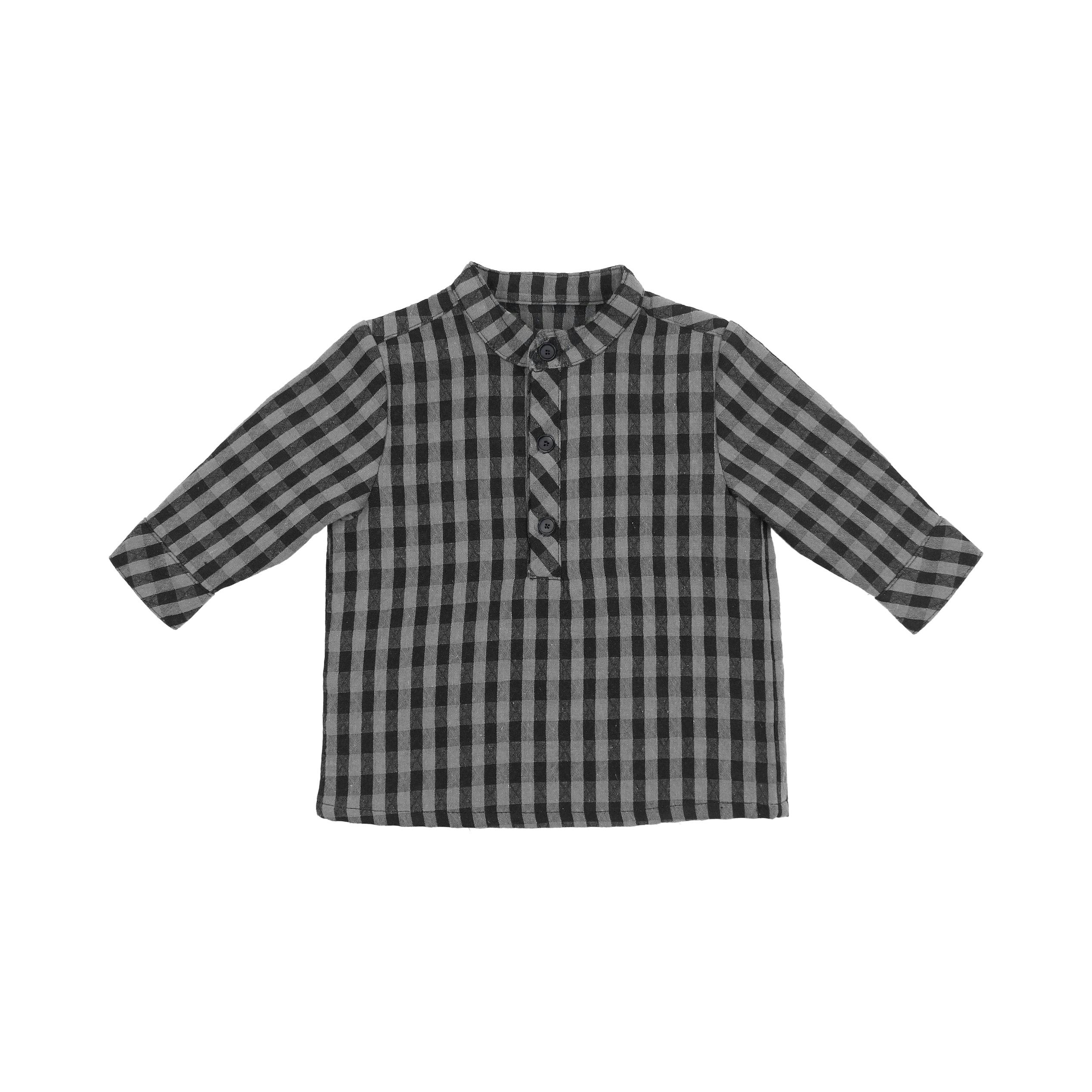 Plaid Collar Boys Shirt