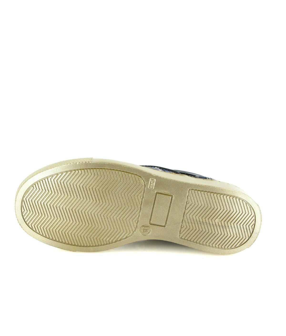 Slip On Patent Leather Sneakers, Black Blue & Yellow