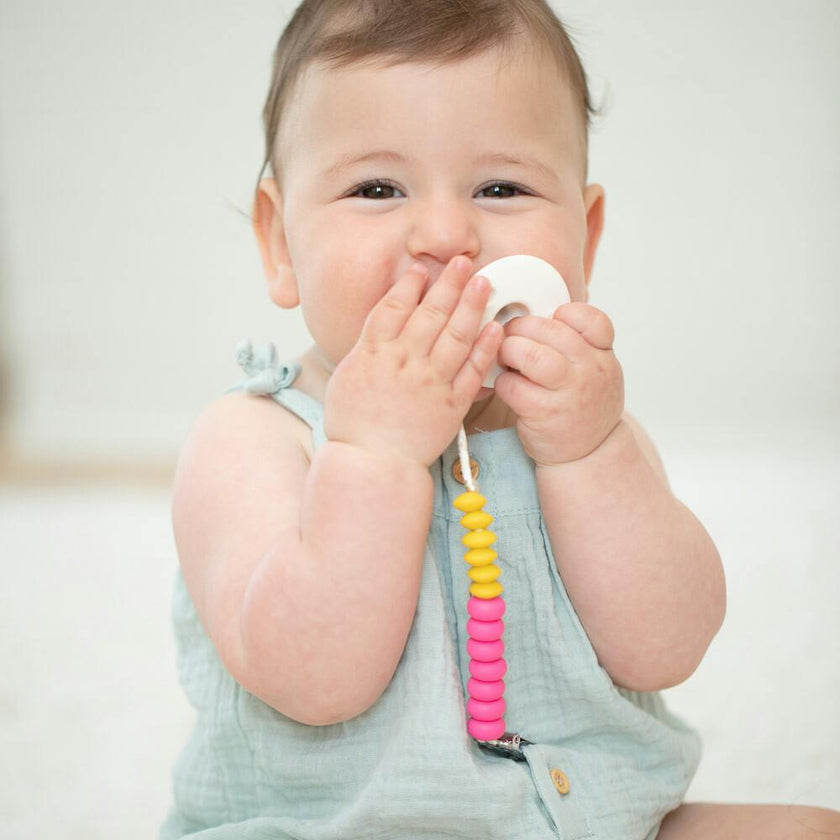 Punch Duo Beaded Silicon Pacifier Clip
