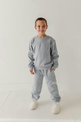 Boys Dario Graphic Sweatshirt in Blue Fog