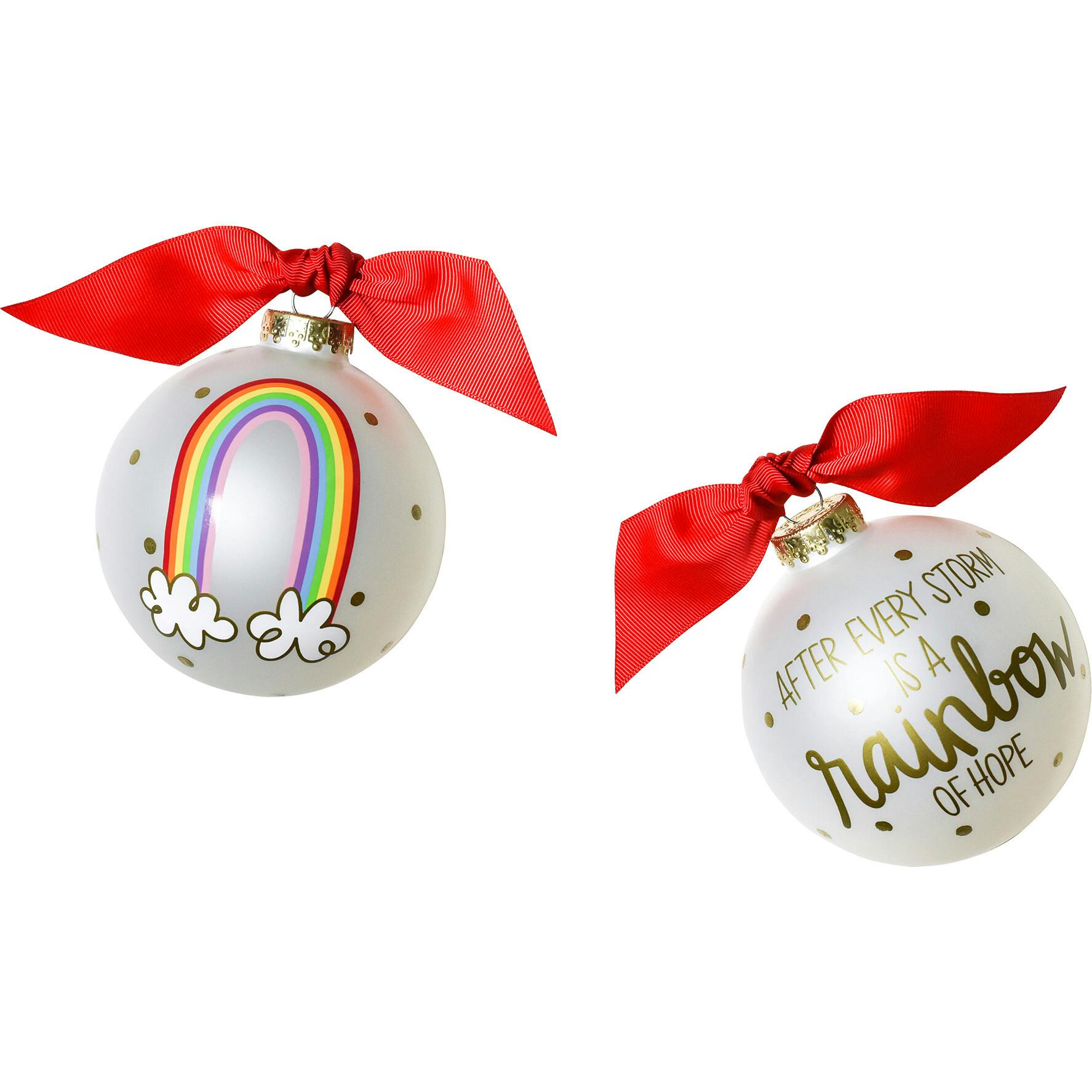Rainbow of Hope Glass Ornament