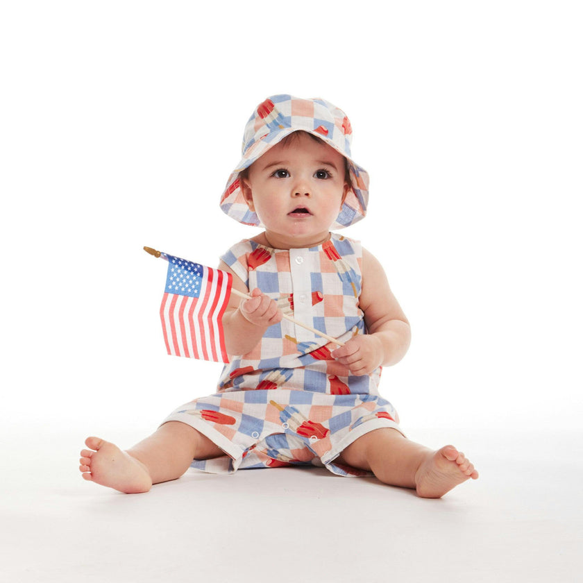 Infant Woven Romper & Hat