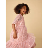 Layered Tulle & Foil Dress, Pink