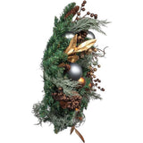 24-Inch Unlit Copper and Silver Balls Green Wreath