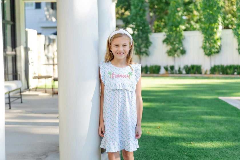 Piper Girls' Dress - Palm Tree Isle Pink