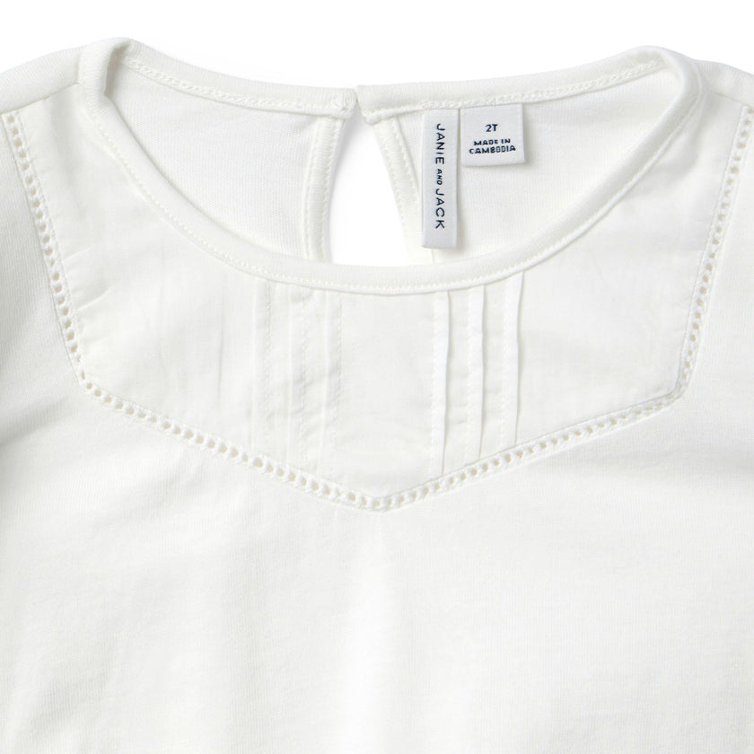 Pintuck Top, white