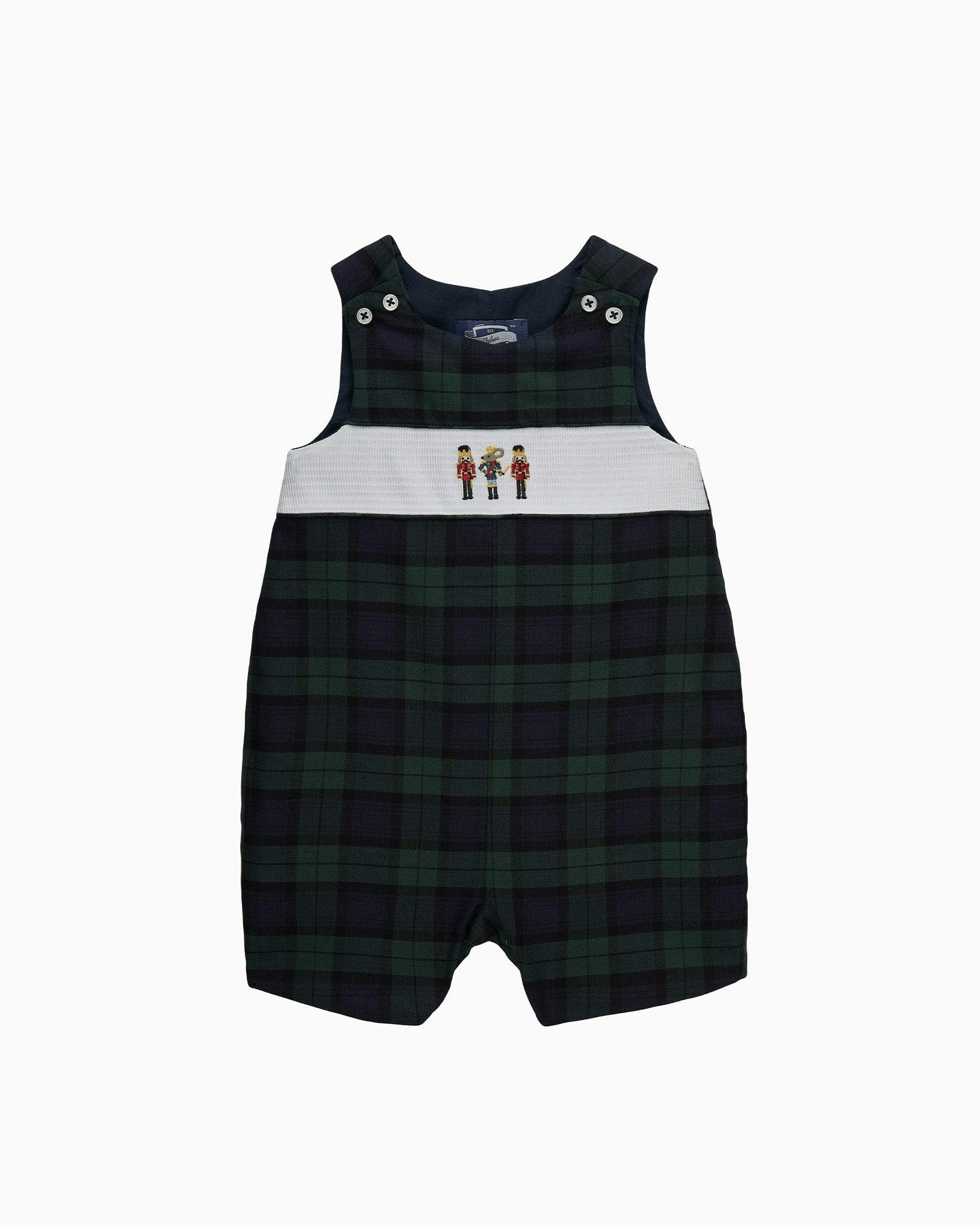 Baby Archie Smocked Romper in Nutcracker