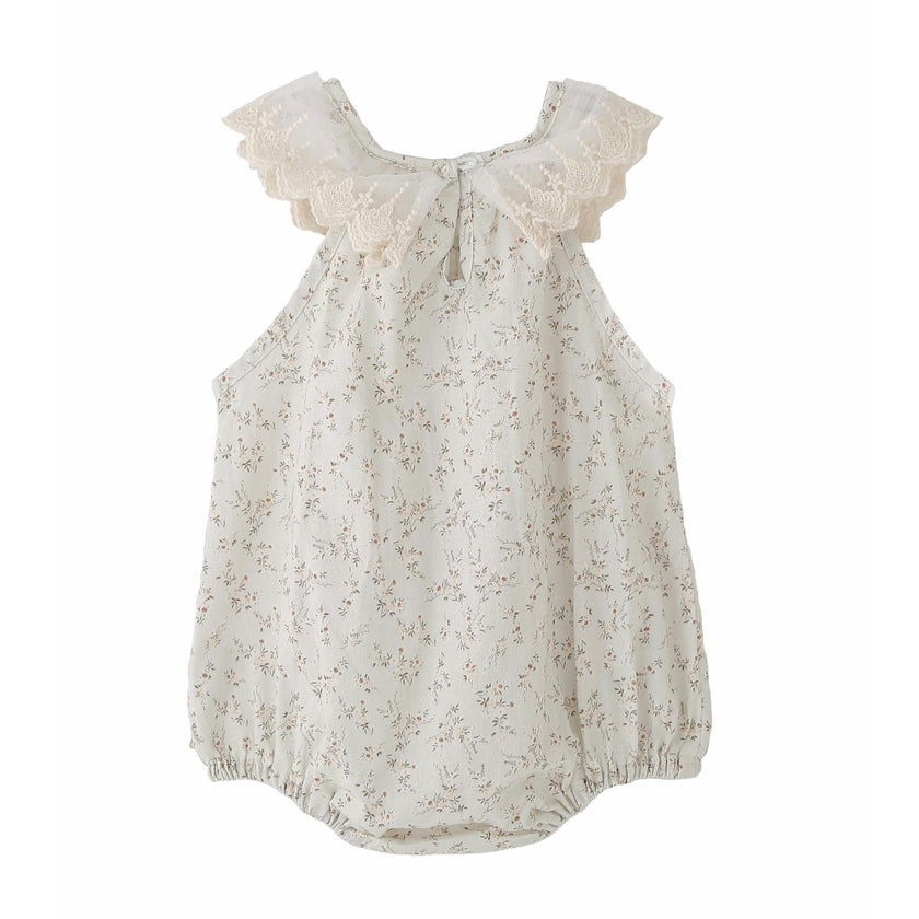 Cream Floral Lace Romper