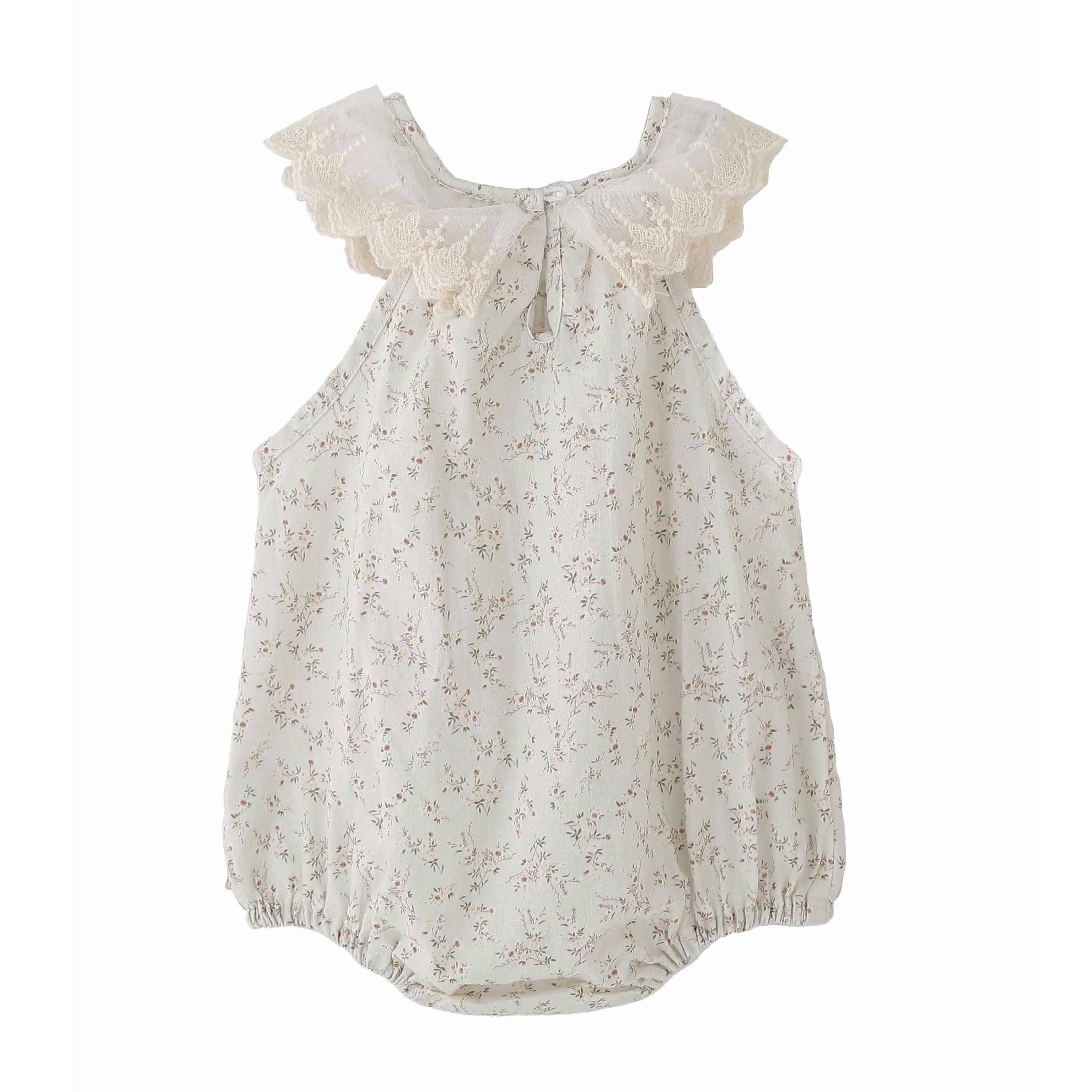 Cream Floral Lace Romper