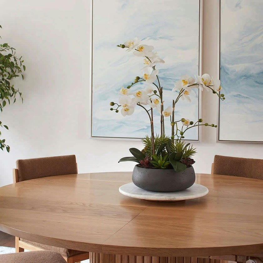 Artificial Orchid with Succulents