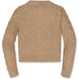 Organic Long Sleeve Herringbone Cardigan Sweater, Beige