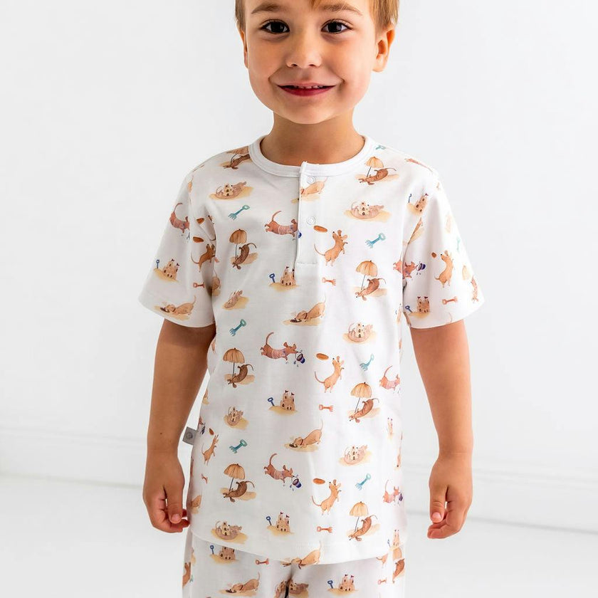 Beach Dogs Unisex Pima Cotton Short Pajama Set