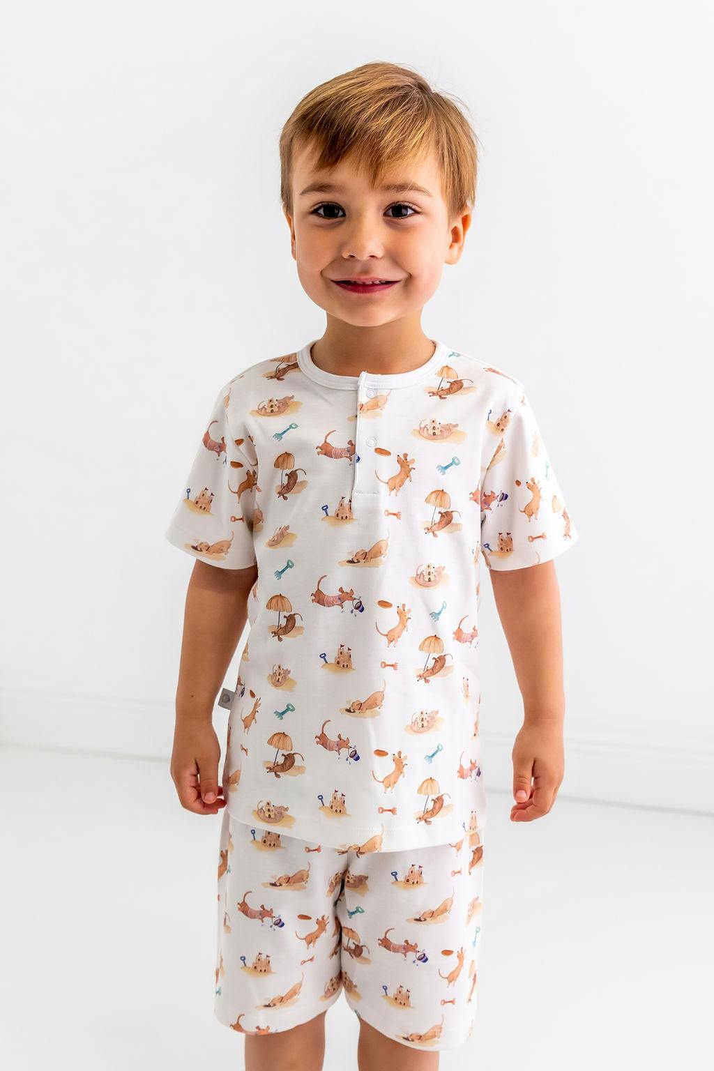 Beach Dogs Unisex Pima Cotton Short Pajama Set
