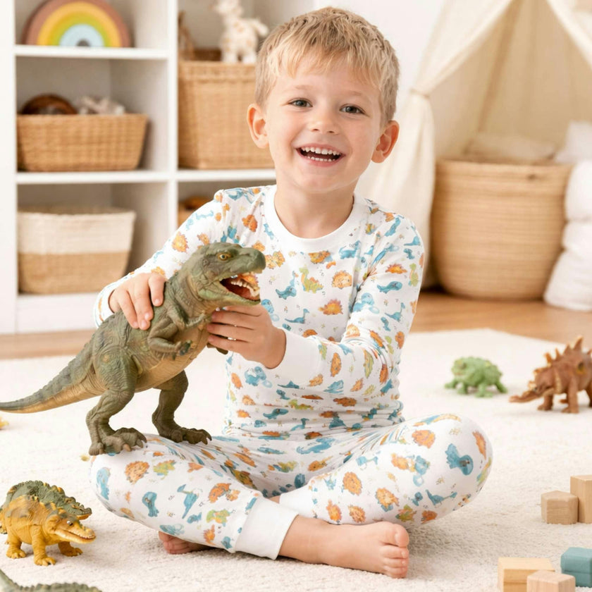 Organic Kids Pajamas - Dinosaur