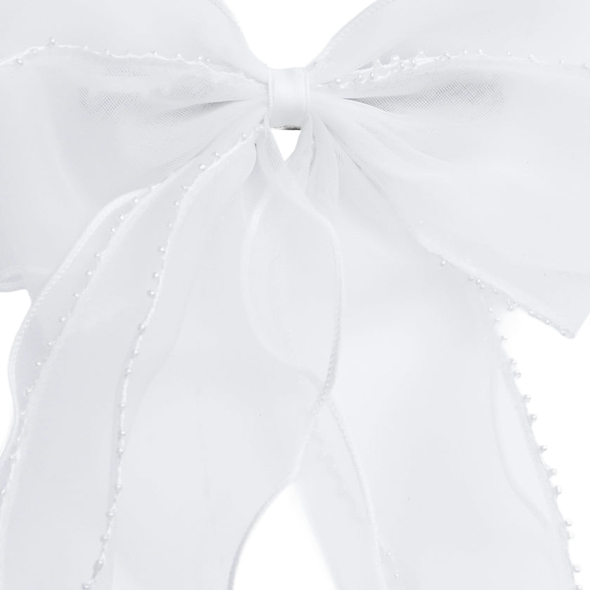 Sheer Organza Beaded-Edge Hair Clip